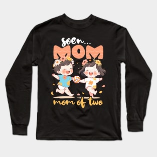 Volleyball Pregnancy Shirt | Soon Mom Of Twins Long Sleeve T-Shirt